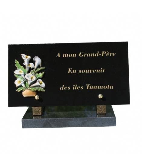 Plaque funéraire avec photogravure sur Bouc Bel Air